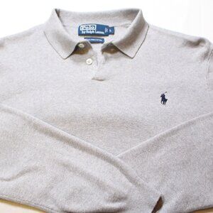 Polo Ralph Lauren Pima Cotton Sweater Mens Gray Waist Length L